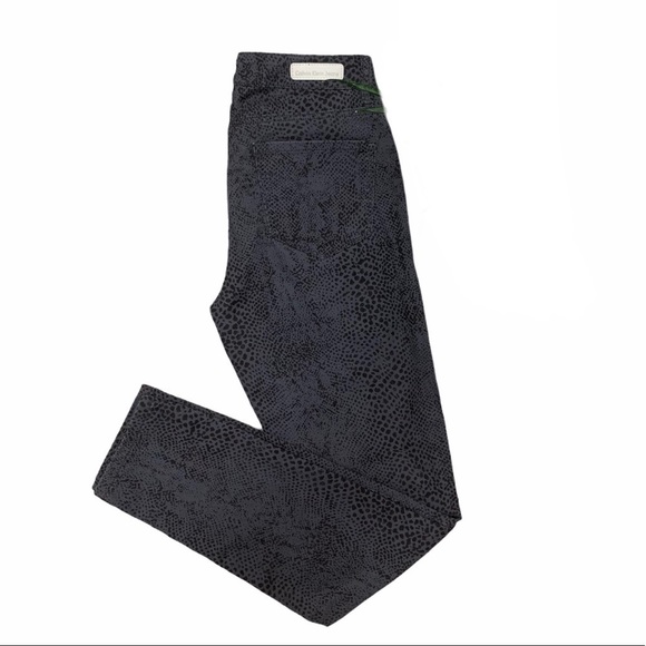 CALVIN KLEIN | Womens Grey Cheetah Leopard Print Pants with Stretch Size… - Picture 1 of 9